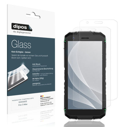 Matte Displayschutzfolie von dipos passend für DOOGEE Fire 3 Max, 9H kratzfest und blasenfrei montiert