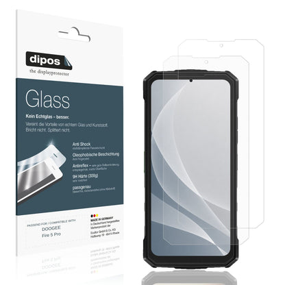 Matte Displayschutzfolie von dipos passend für DOOGEE Fire 5 Pro, 9H kratzfest und blasenfrei montiert