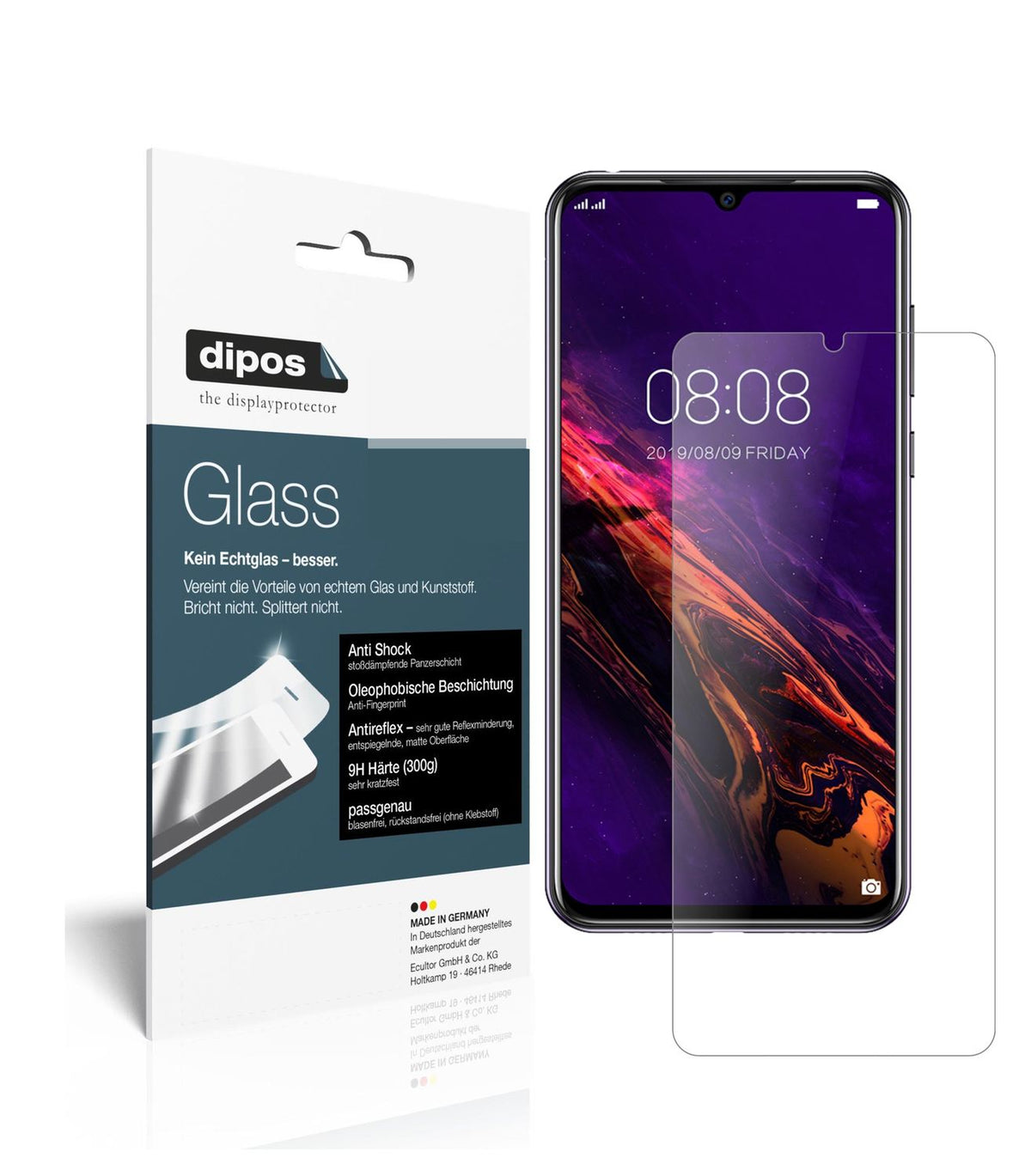 Matte Displayschutzfolie von dipos passend für Doogee N20, 9H kratzfest und blasenfrei montiert
