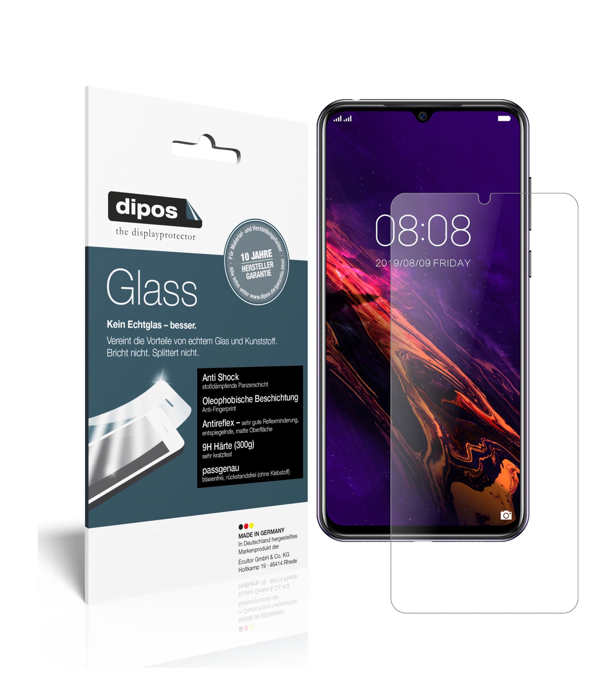 Matte Displayschutzfolie von dipos passend für Doogee N20, 9H kratzfest und blasenfrei montiert