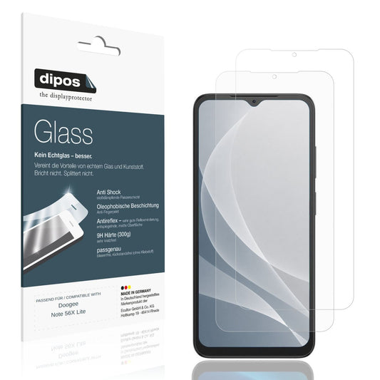 Matte Displayschutzfolie von dipos passend für Doogee Note 56X Lite, 9H kratzfest und blasenfrei montiert