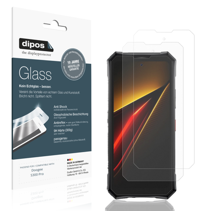 Matte Displayschutzfolie von dipos passend für Doogee S300 Pro, 9H kratzfest und blasenfrei montiert