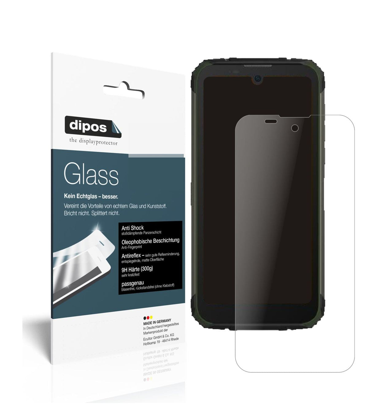 Matte Displayschutzfolie von dipos passend für Doogee S59, 9H kratzfest und blasenfrei montiert