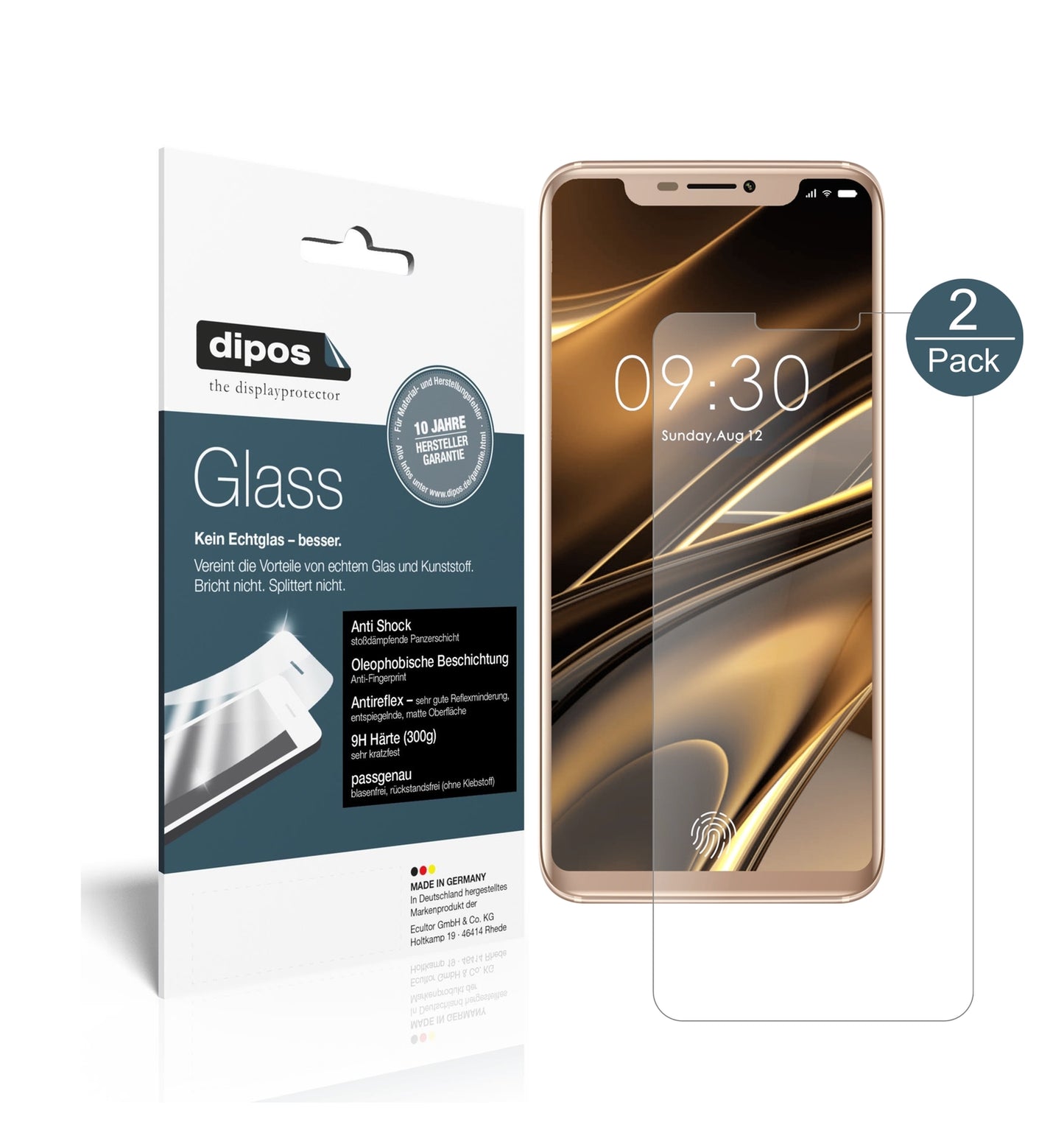 Matte Displayschutzfolie von dipos passend für Doogee V, 9H kratzfest und blasenfrei montiert