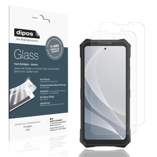Matte Displayschutzfolie von dipos passend für Doogee V50, 9H kratzfest und blasenfrei montiert