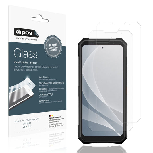 Matte Displayschutzfolie von dipos passend für Doogee V50 Pro, 9H kratzfest und blasenfrei montiert