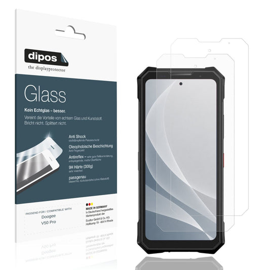 Matte Displayschutzfolie von dipos passend für Doogee V50 Pro, 9H kratzfest und blasenfrei montiert