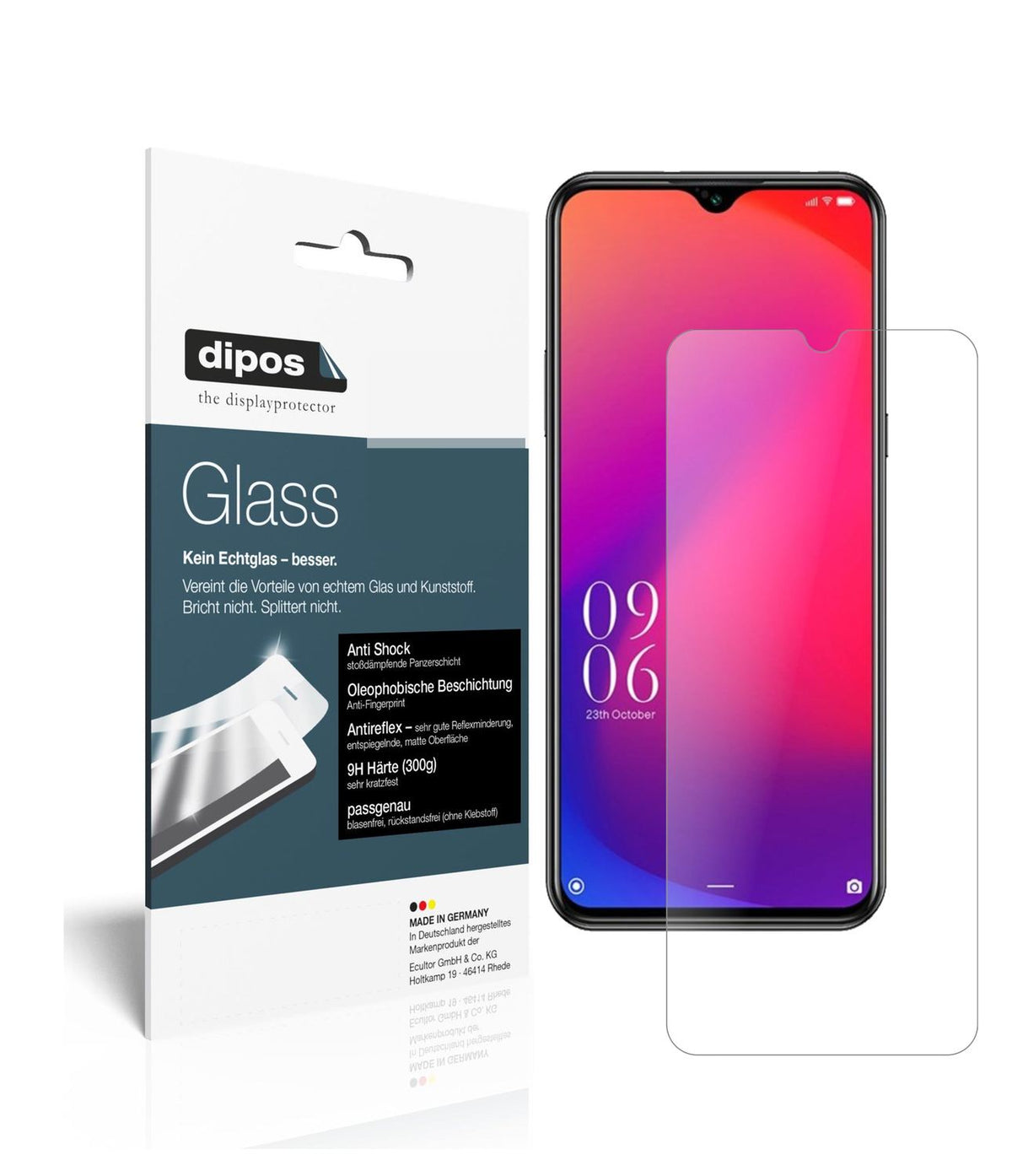 Matte Displayschutzfolie von dipos passend für Doogee X95, 9H kratzfest und blasenfrei montiert