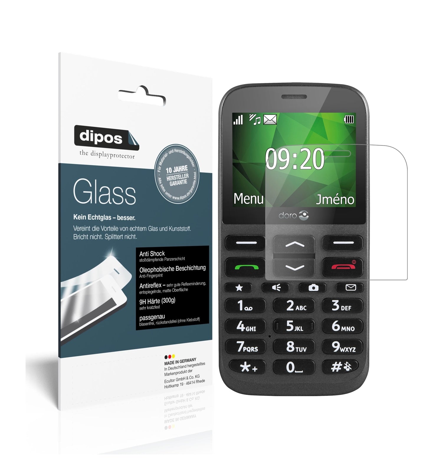 Matte Displayschutzfolie von dipos passend für Doro 1370, 9H kratzfest und blasenfrei montiert