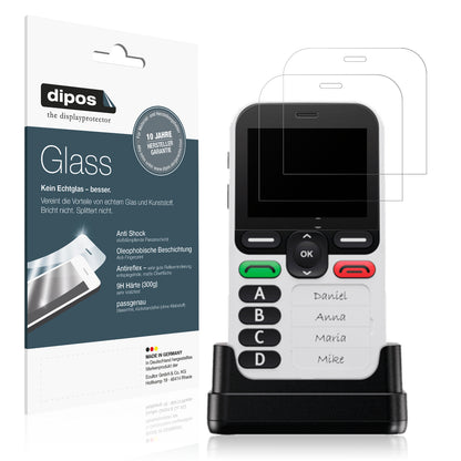 Matte Displayschutzfolie von dipos passend für Doro Leva X10, 9H kratzfest und blasenfrei montiert