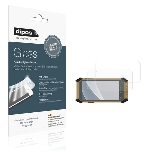 Matte Displayschutzfolie von dipos passend für DT Research DT361DM, 9H kratzfest und blasenfrei montiert