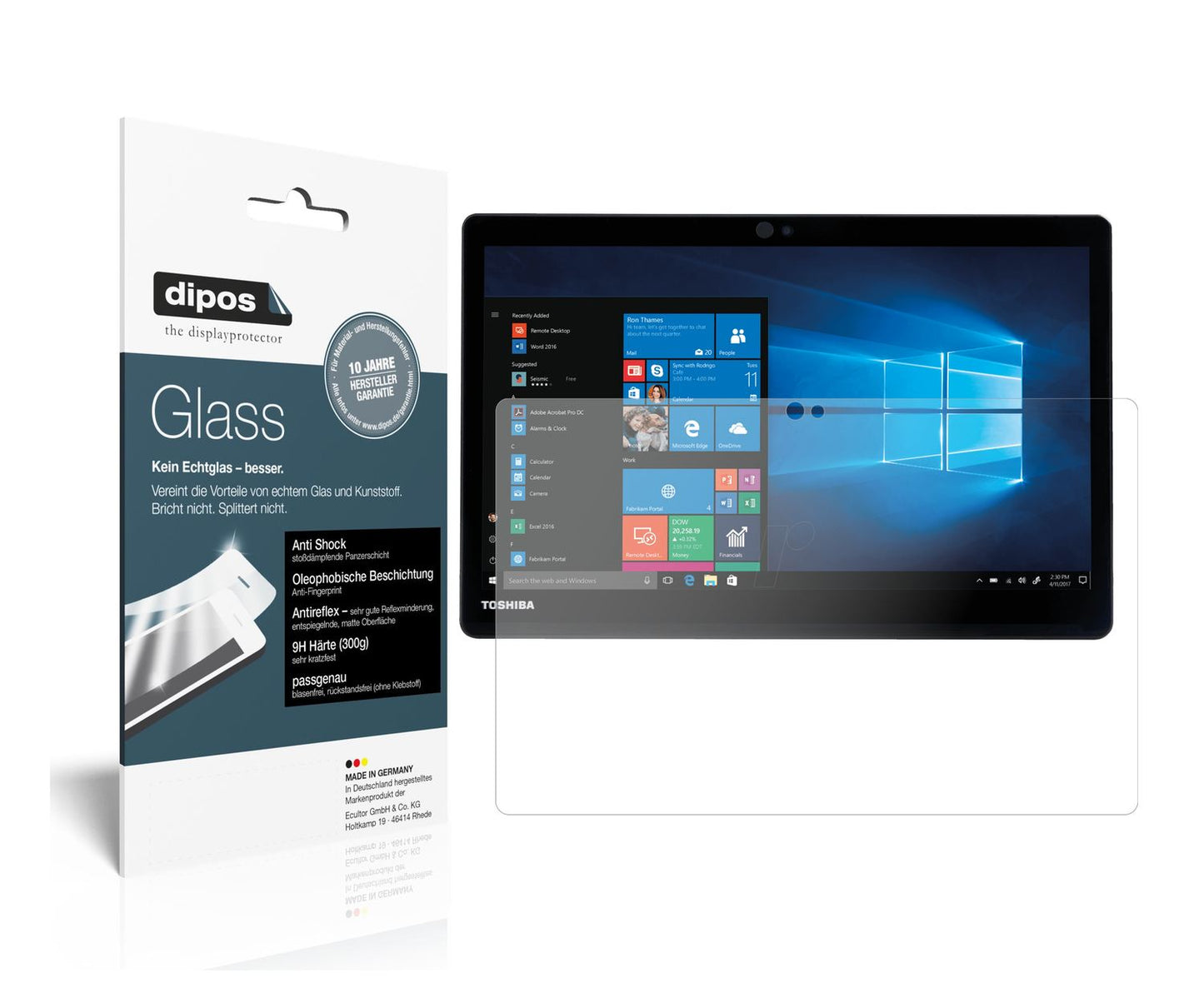Matte Displayschutzfolie von dipos passend für Dynabook Portege X30T-E-109, 9H kratzfest und blasenfrei montiert