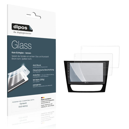 Matte Displayschutzfolie von dipos passend für Dynavin D10-W211, 9H kratzfest und blasenfrei montiert
