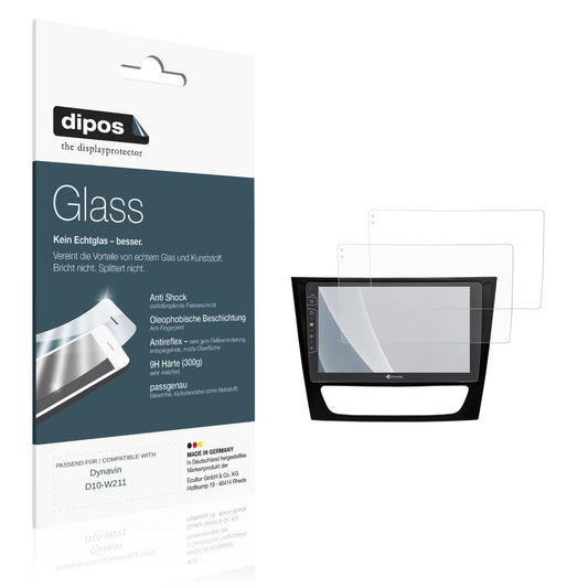 Matte Displayschutzfolie von dipos passend für Dynavin D10-W211, 9H kratzfest und blasenfrei montiert