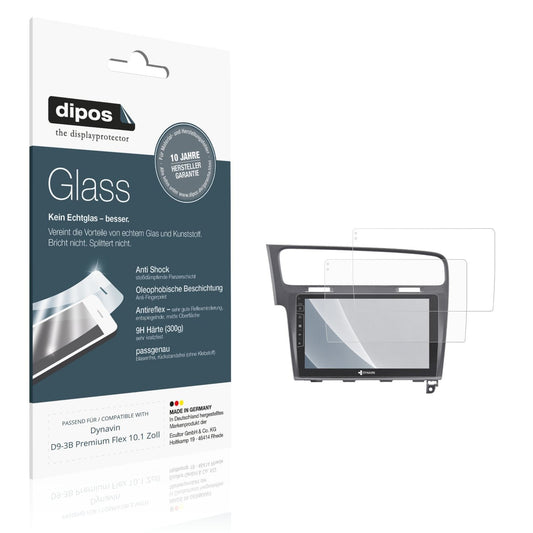 Matte Displayschutzfolie von dipos passend für Dynavin D9-3B Premium Flex 10.1 Zoll, 9H kratzfest und blasenfrei montiert