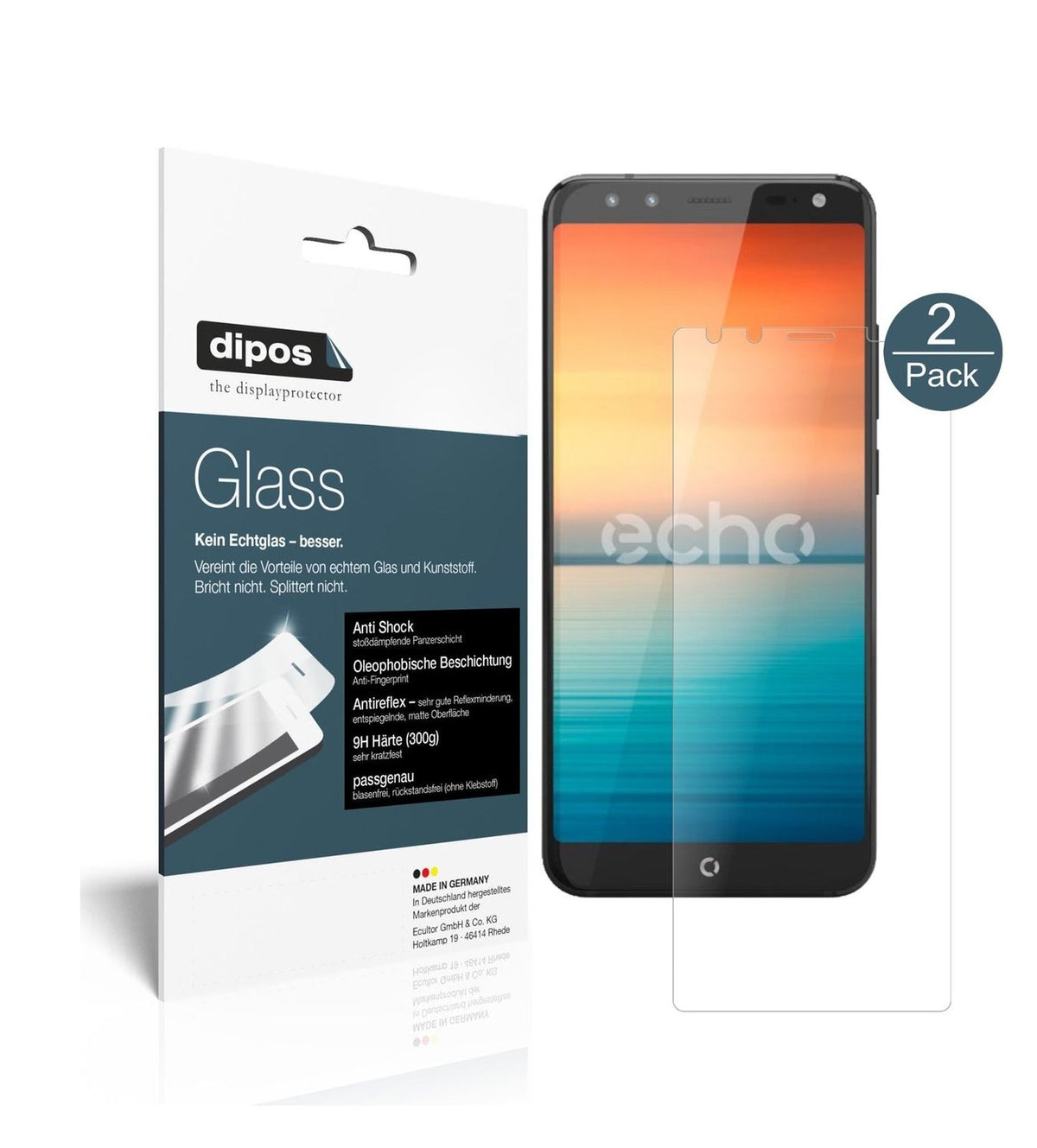 Matte Displayschutzfolie von dipos passend für Echo Horizon, 9H kratzfest und blasenfrei montiert