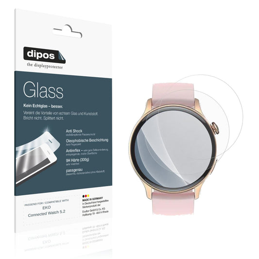 Matte Displayschutzfolie von dipos passend für EKO Connected Watch 5.2, 9H kratzfest und blasenfrei montiert