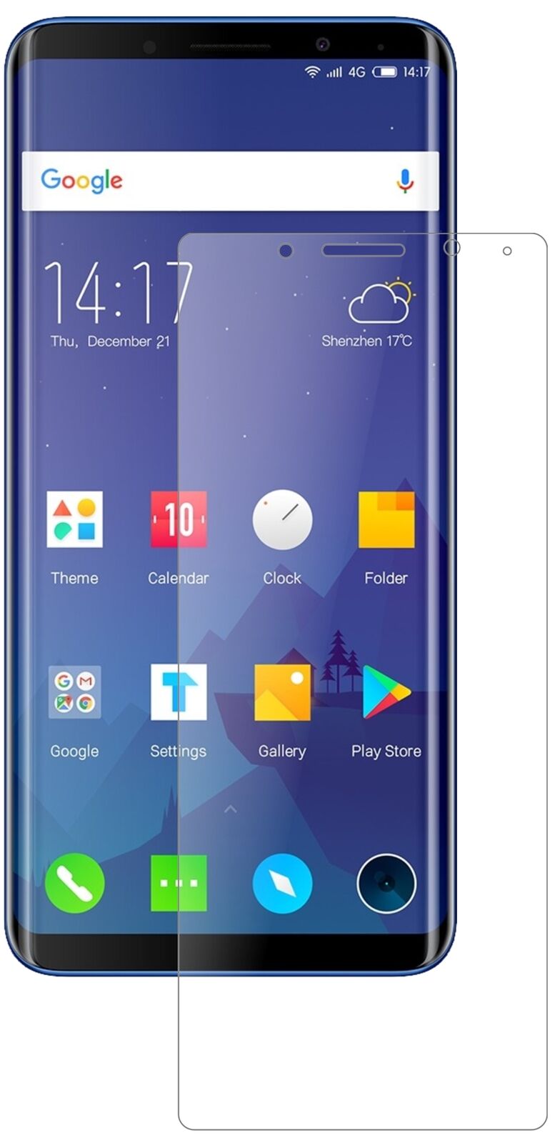 Matte Displayschutzfolie von dipos passend für Elephone U, 9H kratzfest und blasenfrei montiert