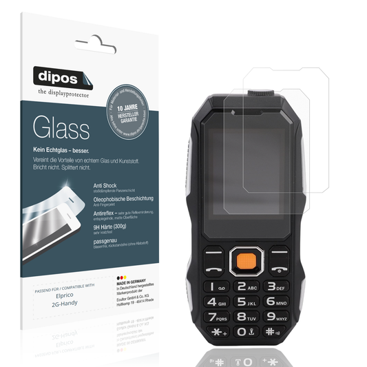 Matte Displayschutzfolie von dipos passend für Elprico 2G-Handy, 9H kratzfest und blasenfrei montiert
