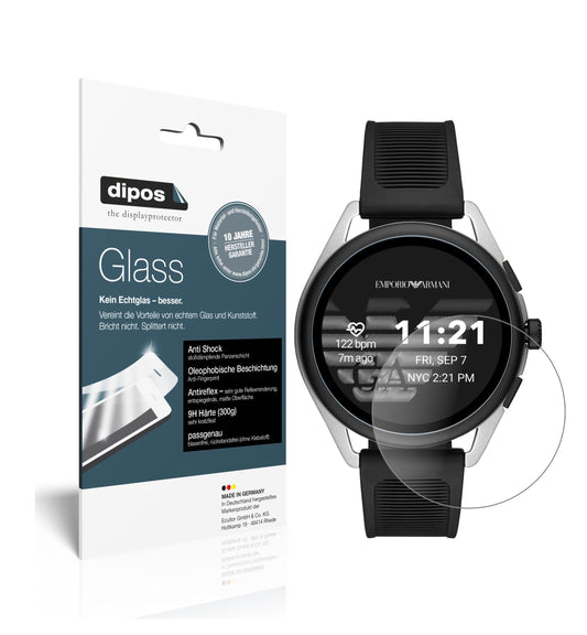 Matte Displayschutzfolie von dipos passend für Emporio Armani Smartwatch 3, 9H kratzfest und blasenfrei montiert