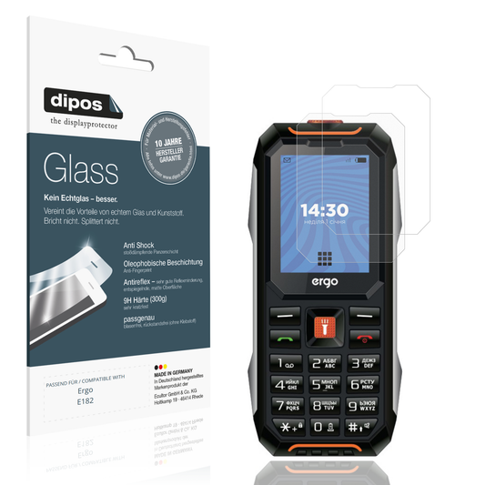 Matte Displayschutzfolie von dipos passend für Ergo E182, 9H kratzfest und blasenfrei montiert
