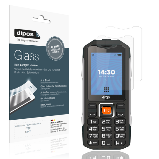 Matte Displayschutzfolie von dipos passend für Ergo E242, 9H kratzfest und blasenfrei montiert