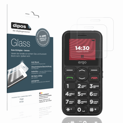 Matte Displayschutzfolie von dipos passend für Ergo R181, 9H kratzfest und blasenfrei montiert