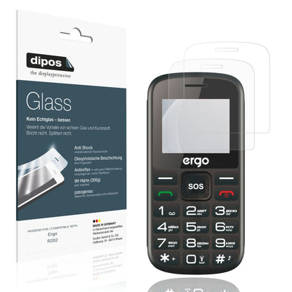 Matte Displayschutzfolie von dipos passend für Ergo R202, 9H kratzfest und blasenfrei montiert