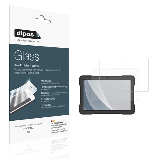 Matte Displayschutzfolie von dipos passend für FACETEL U8, 9H kratzfest und blasenfrei montiert