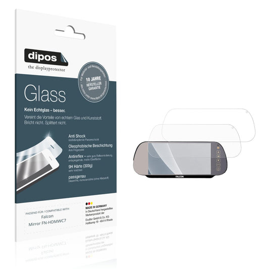 Matte Displayschutzfolie von dipos passend für Falcon Mirror FN-HDMWC7, 9H kratzfest und blasenfrei montiert