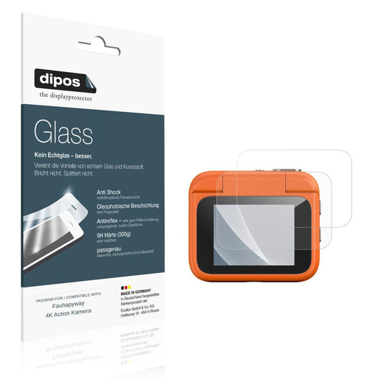 Matte Displayschutzfolie von dipos passend für Fauhapyway 4K Action Kamera, 9H kratzfest und blasenfrei montiert