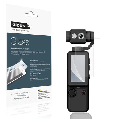 Matte Displayschutzfolie von dipos passend für FIRE BULL Action Cam 1.9 Zoll, 9H kratzfest und blasenfrei montiert
