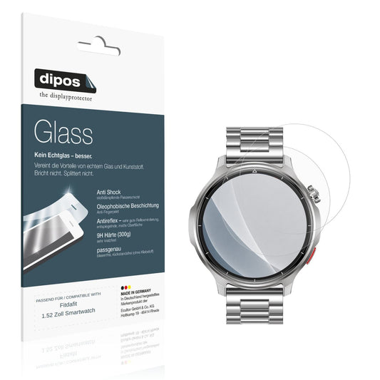 Matte Displayschutzfolie von dipos passend für Fitdafit 1.52 Zoll Smartwatch, 9H kratzfest und blasenfrei montiert