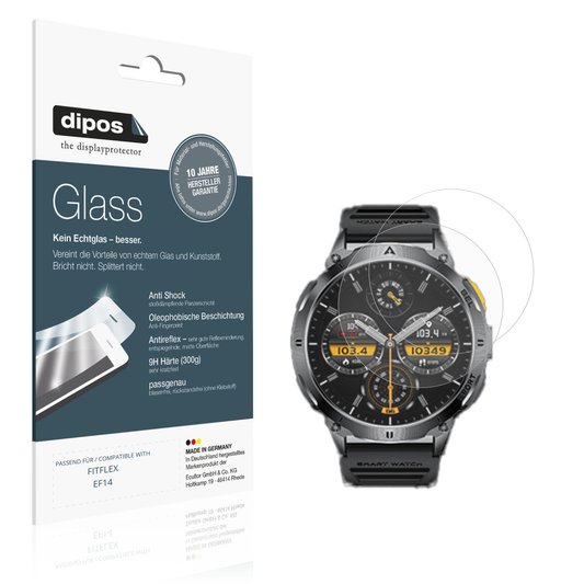 Matte Displayschutzfolie von dipos passend für FITFLEX EF14, 9H kratzfest und blasenfrei montiert