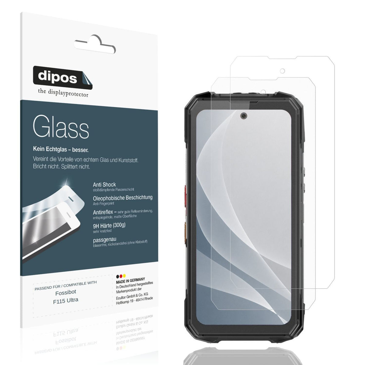 Matte Displayschutzfolie von dipos passend für Fossibot F115 Ultra, 9H kratzfest und blasenfrei montiert