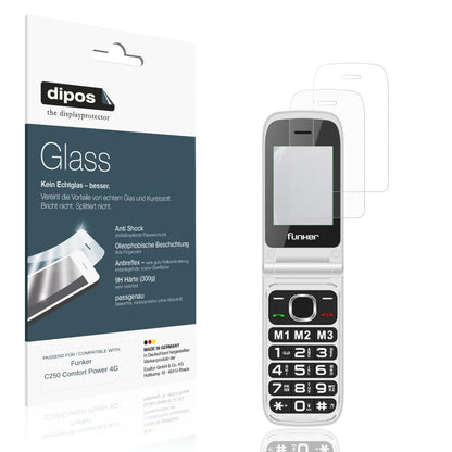 Matte Displayschutzfolie von dipos passend für Funker C250 Comfort Power 4G, 9H kratzfest und blasenfrei montiert