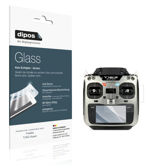 Matte Displayschutzfolie von dipos passend für Futaba T16IZ Super, 9H kratzfest und blasenfrei montiert