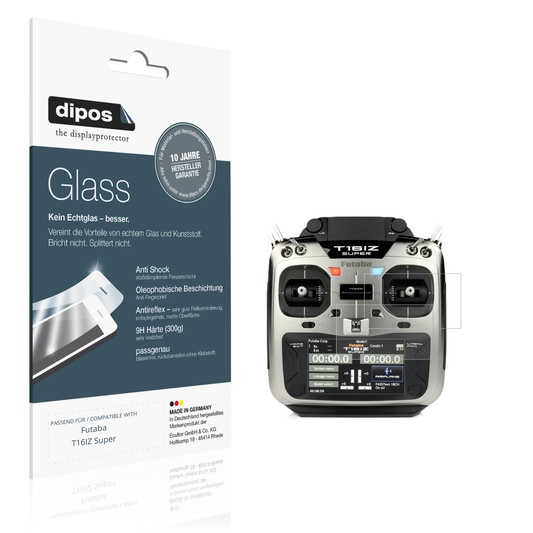 Matte Displayschutzfolie von dipos passend für Futaba T16IZ Super, 9H kratzfest und blasenfrei montiert