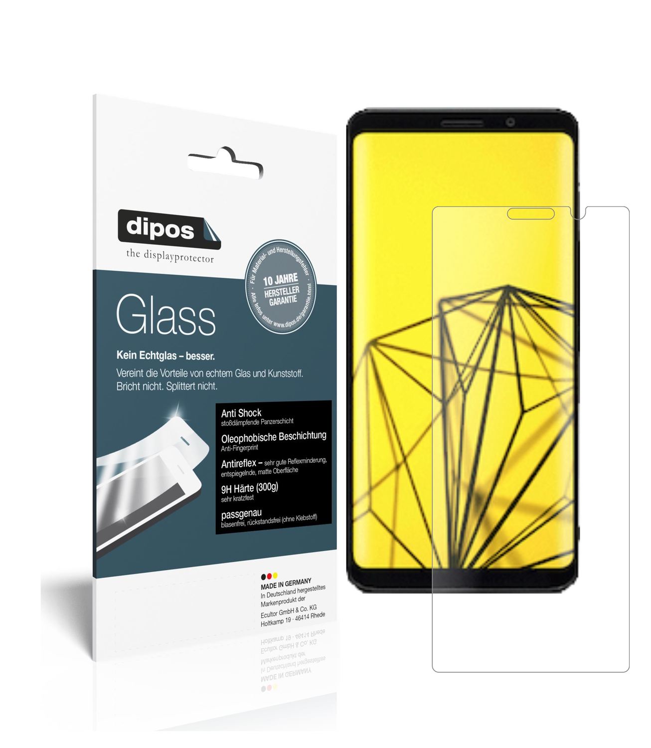 Matte Displayschutzfolie von dipos passend für Fx Tec Pro 1, 9H kratzfest und blasenfrei montiert