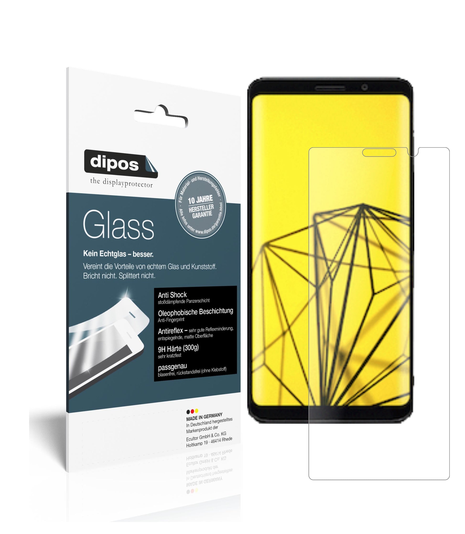Matte Displayschutzfolie von dipos passend für Fx Tec Pro 1, 9H kratzfest und blasenfrei montiert