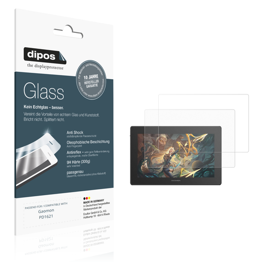 Matte Displayschutzfolie von dipos passend für Gaomon PD1621, 9H kratzfest und blasenfrei montiert