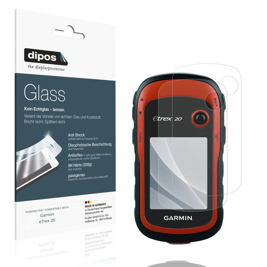 Matte Displayschutzfolie von dipos passend für Garmin eTrex 20, 9H kratzfest und blasenfrei montiert