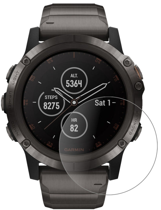 Matte Displayschutzfolie von dipos passend für Garmin fenix 5 Plus (47mm), 9H kratzfest und blasenfrei montiert