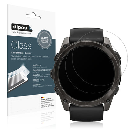 Matte Displayschutzfolie von dipos passend für Garmin Fenix 8 43mm, 9H kratzfest und blasenfrei montiert