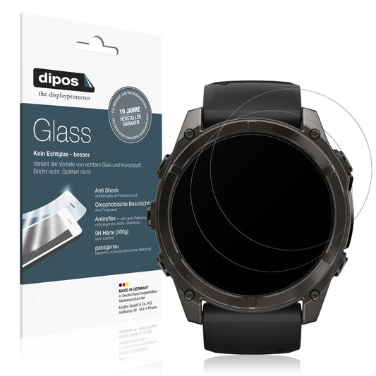 Matte Displayschutzfolie von dipos passend für Garmin Fenix 8 43mm, 9H kratzfest und blasenfrei montiert