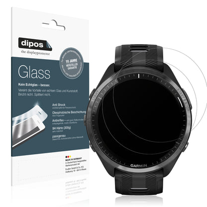 Matte Displayschutzfolie von dipos passend für Garmin Forerunner 965, 9H kratzfest und blasenfrei montiert
