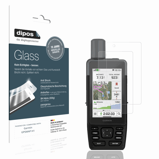 Matte Displayschutzfolie von dipos passend für Garmin GPSMAP H1, 9H kratzfest und blasenfrei montiert