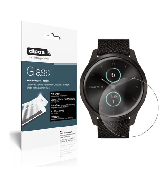 Matte Displayschutzfolie von dipos passend für Garmin Vivomove Style, 9H kratzfest und blasenfrei montiert
