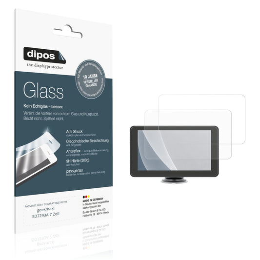 Matte Displayschutzfolie von dipos passend für geekmaxi SD7293A 7 Zoll, 9H kratzfest und blasenfrei montiert