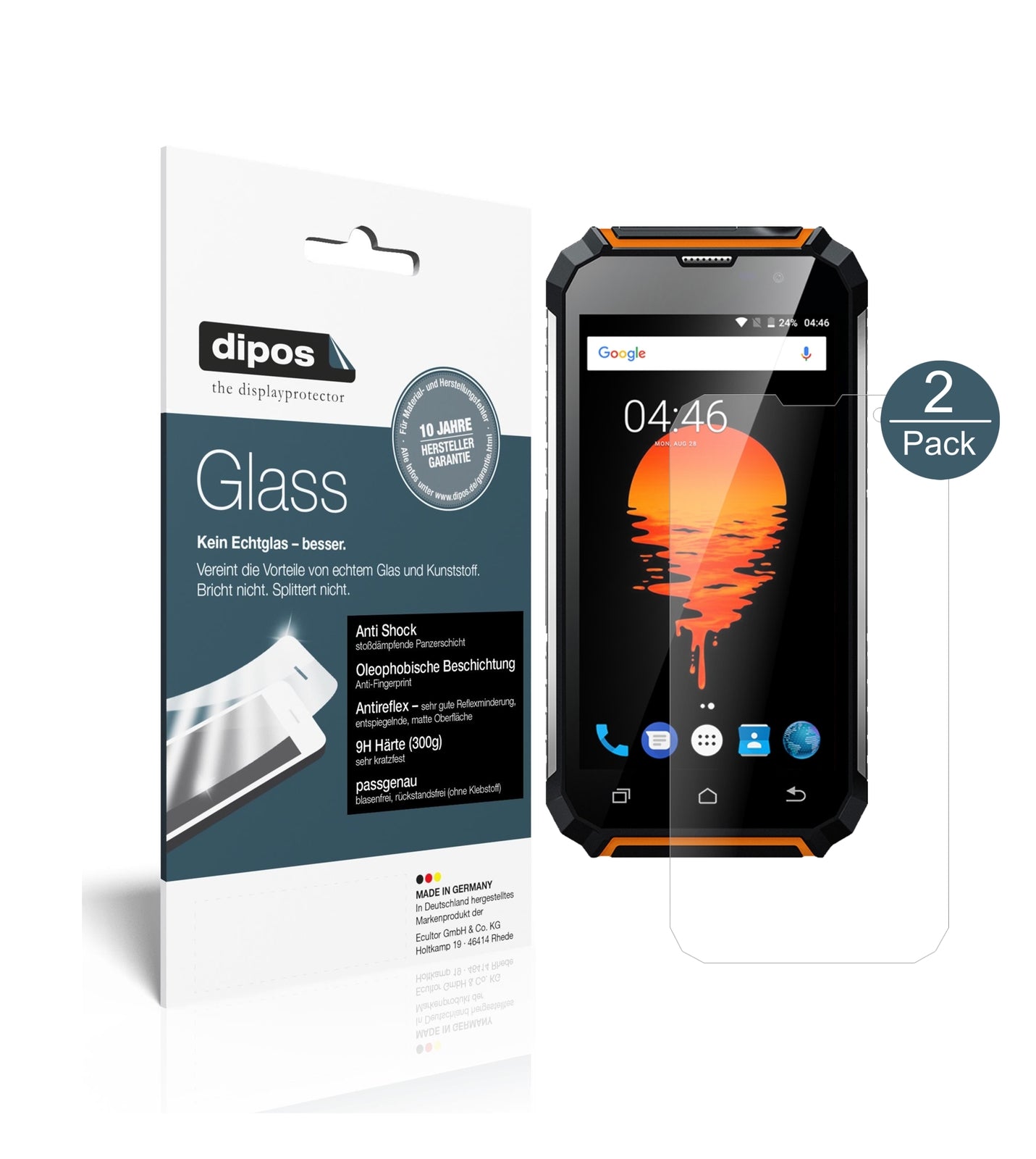 Matte Displayschutzfolie von dipos passend für Geotel G1, 9H kratzfest und blasenfrei montiert